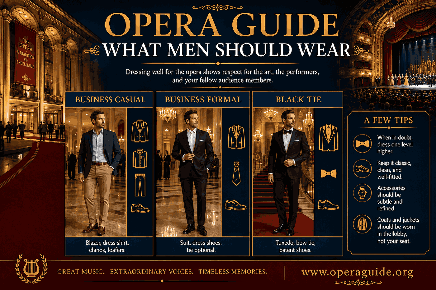 Opera Dress Guide for Men infographic